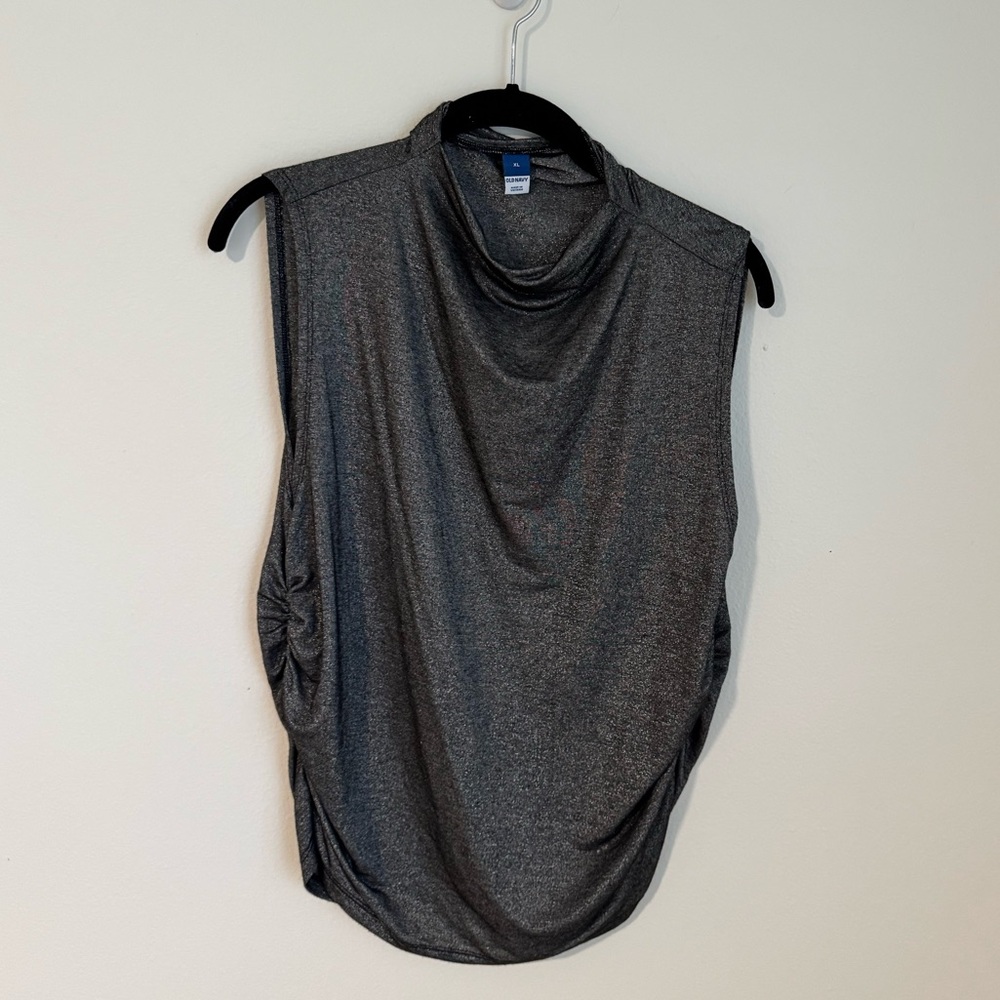 Old Navy silver sparkle cowl neck tank
